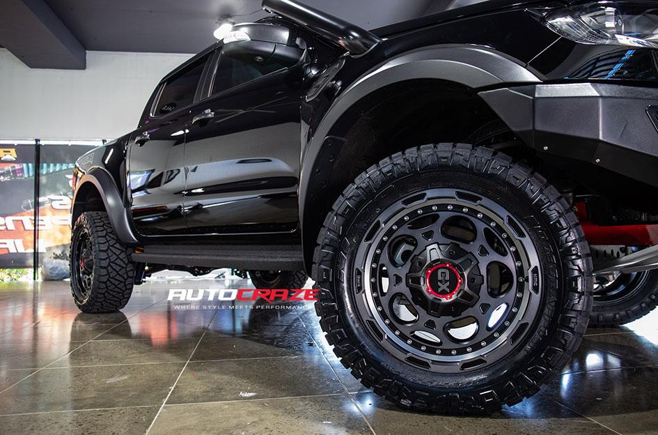 FORD RANGER RAPTOR DEMODOG XD SATIN BLACK GREY TINTED CLEAR COAT